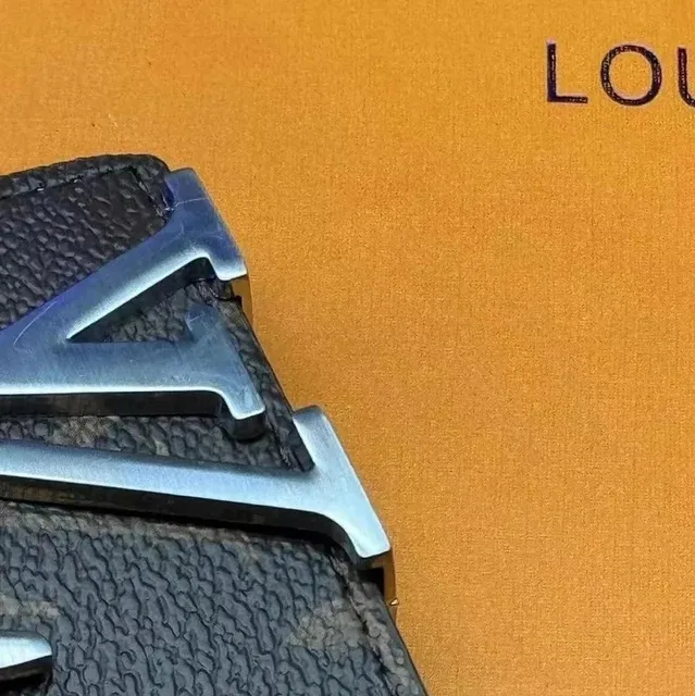 Louis Vuitton LV Belt Monogram Leather with Silver-Tone Buckle
