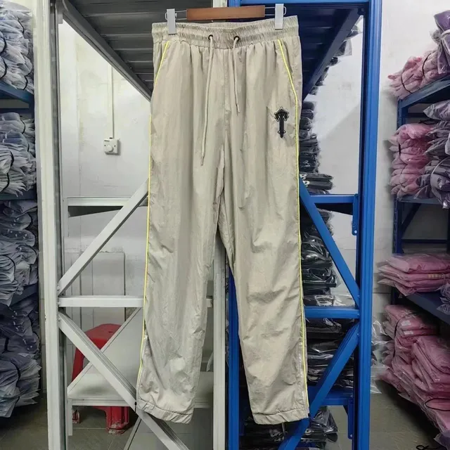 Chrome Hearts Track Pants Light Beige with Yellow Stripe