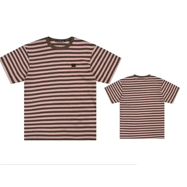 Acne Studios Striped T-Shirt Pink and Brown Stripe