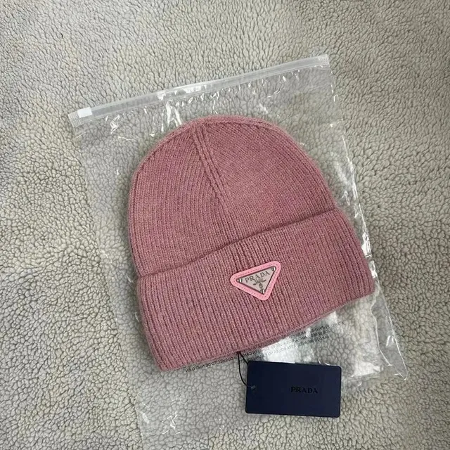 Prada Knit Beanie Triangle Logo