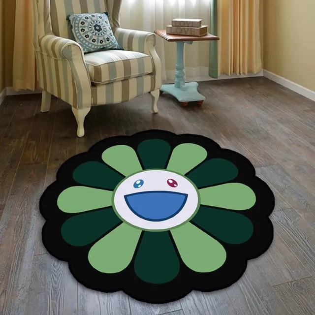 Takashi Murakami Flower Rug Smiling Face