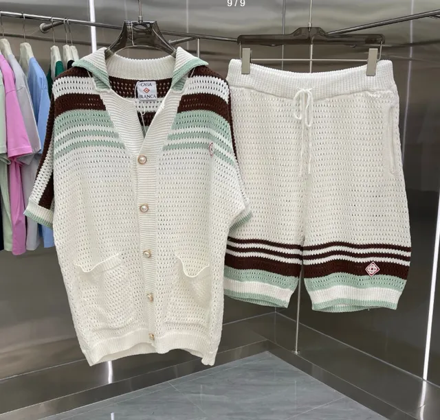 Casablanca Knit Set Striped Crochet