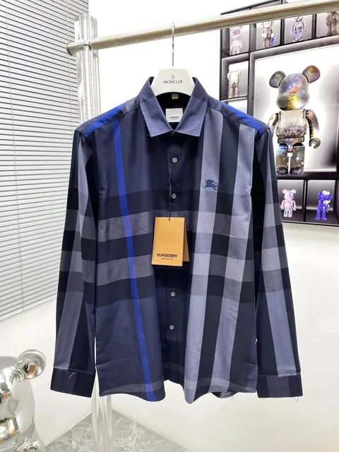 Burberry Check Shirt Classic Check with Blue Stripe