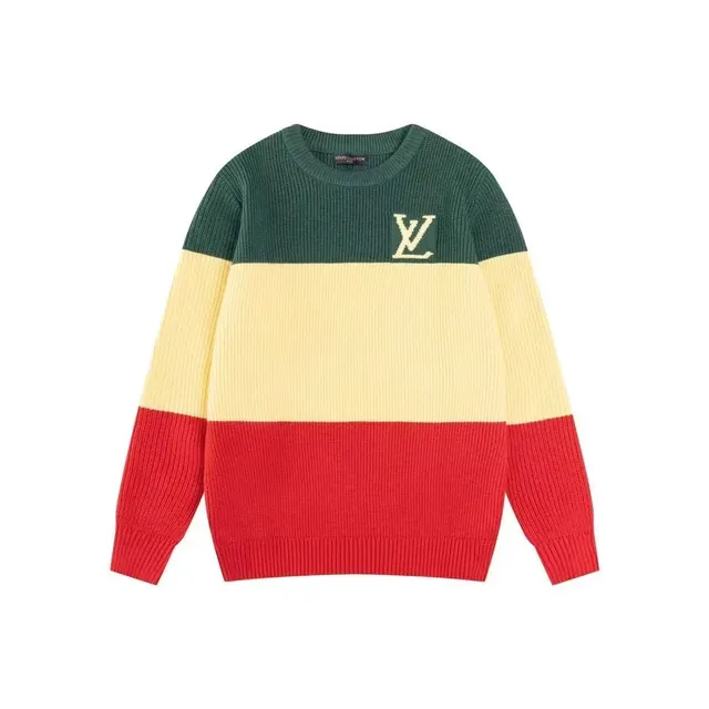 Louis Vuitton Ribbed Knit Sweater Colorblock with LV Monogram