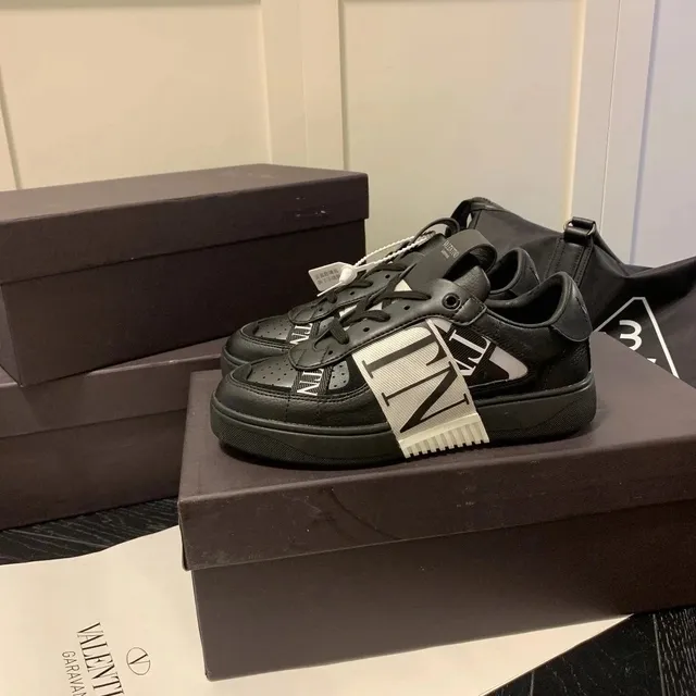 Valentino VLTN Sneaker Black with White VLTN Strap
