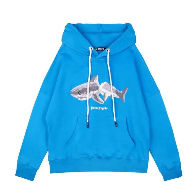 Palm Angels Shark Hoodie Embroidered Shark