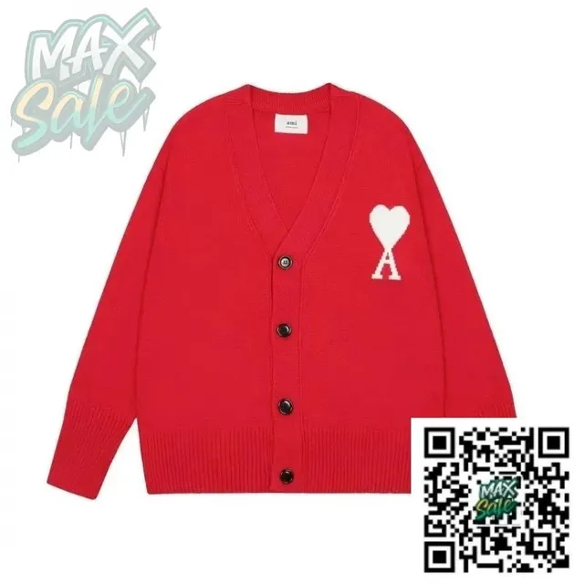 AMI Paris Cardigan Heart Logo