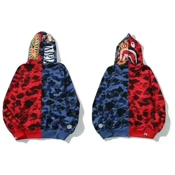 BAPE Shark Hoodie Camouflage Split Color