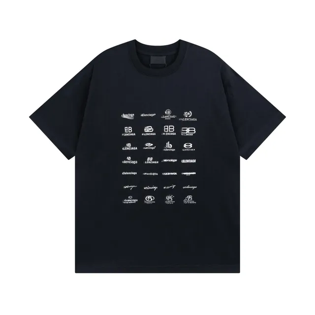 Balenciaga Logo Grid T-Shirt Multi-Logo Print