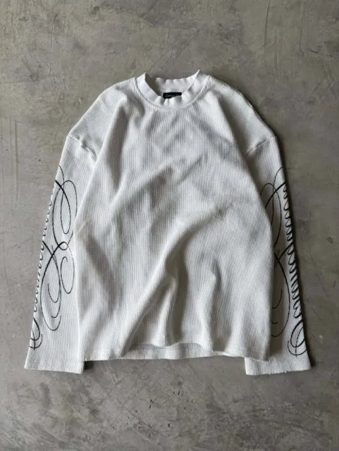 Fragment Design Long-Sleeve Ribbed Top Script Sleeve Print