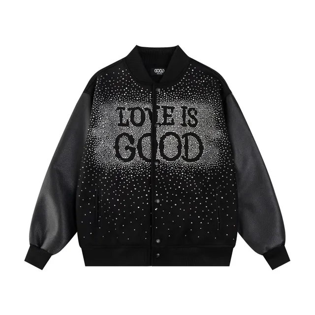 Varsity Jacket Love Is Good Rhinestone