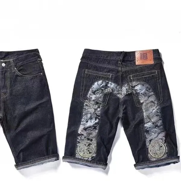 Evisu Denim Shorts Dragon Embroidery