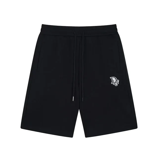 Logo-Embroidered Shorts Black with White Dior Oblique