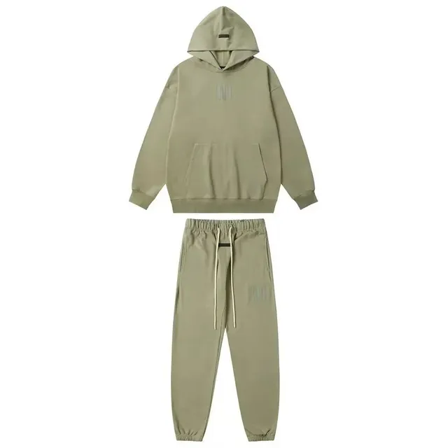 Fear of God Essentials Hoodie and Joggers Set Olive Green