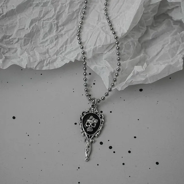 Chrome Hearts Skull Hand Mirror Pendant Ornate Frame