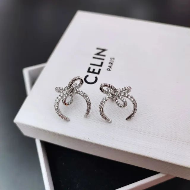 Celine Bow Earrings Crystal-Embellished