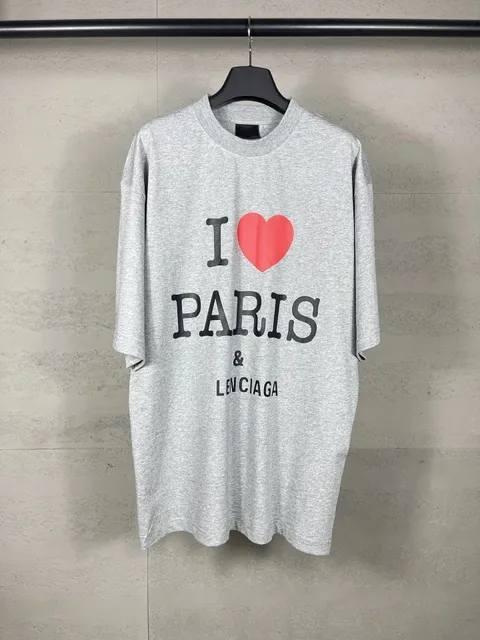 Balenciaga I Love Paris Tee Heart Logo Print