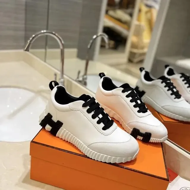Hermès Oran Sneaker White with Black H Logo