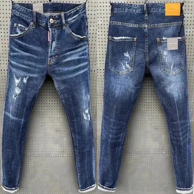 Dsquared2 Distressed Slim Jeans Medium Wash with Rips