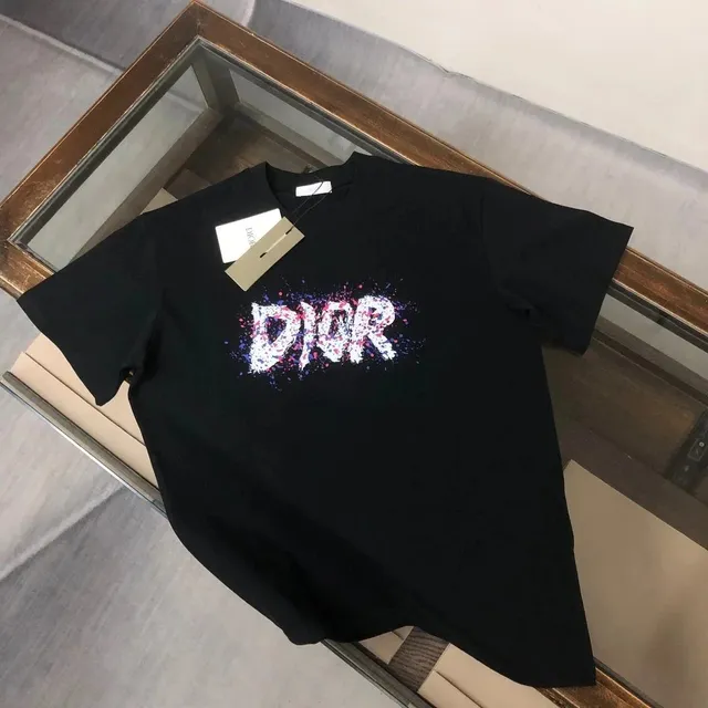 Dior T-Shirt Paint Splatter Logo