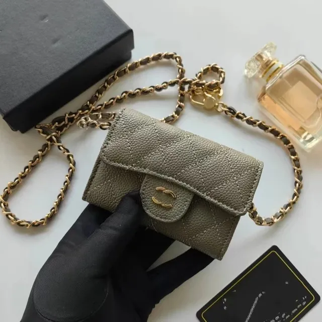 Chanel Classic Flap Wallet on Chain Quilted Caviar