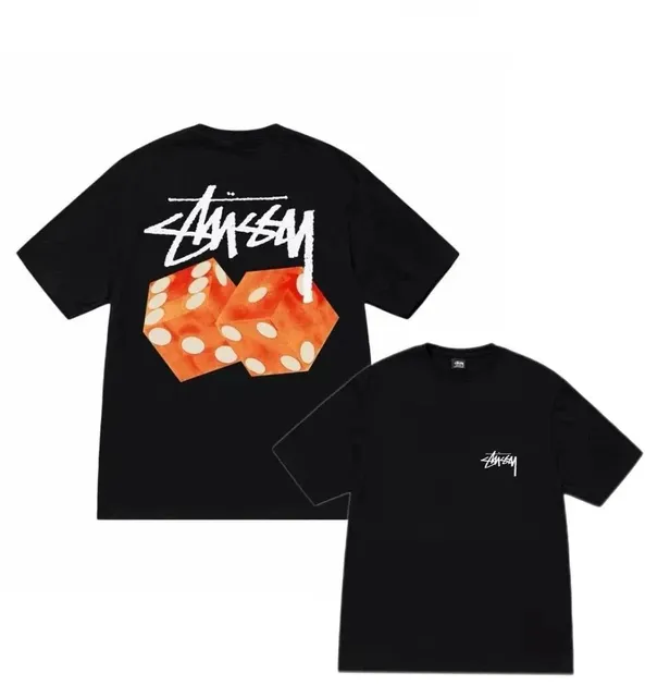 Stüssy Dice Graphic Tee Orange Dice Print