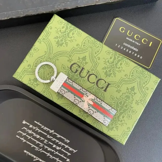 Gucci Webbing Keychain GG Marmont Webbing