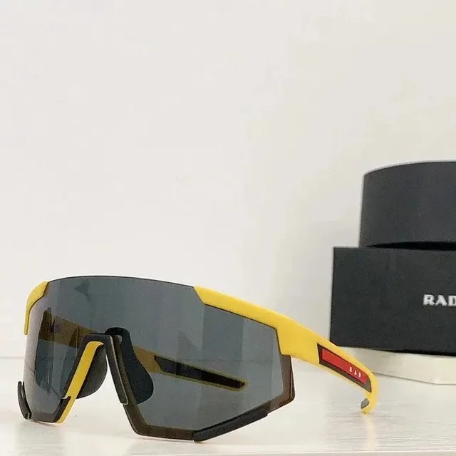 Prada Sport Shield Sunglasses Yellow Frame with Red Logo