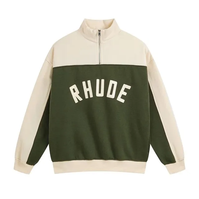 Rhude Half-Zip Sweatshirt Colorblock Logo
