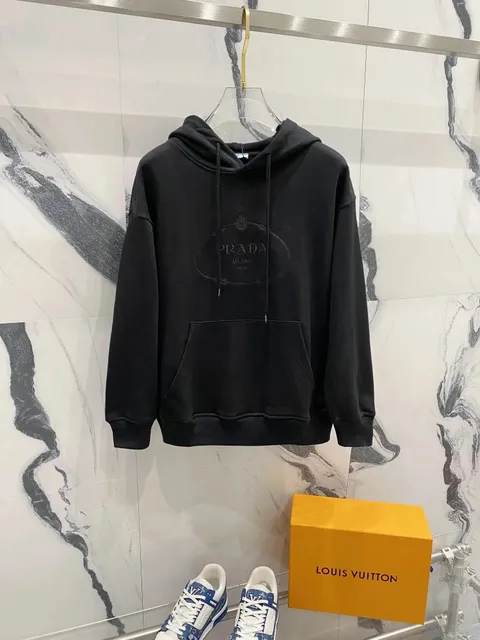 Prada Logo Hoodie Embroidered Logo