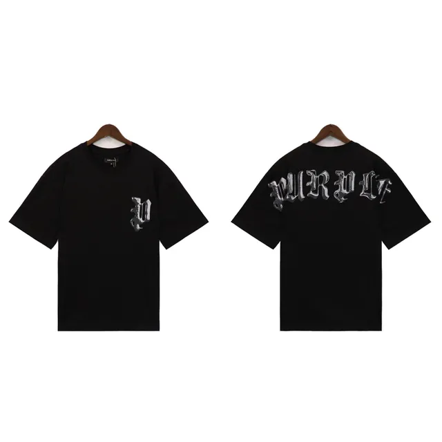 Purple Brand Graphic Tee Gothic Logo Print