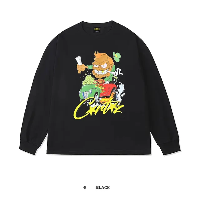 Corteiz Long Sleeve Tee Leprechaun Car Graphic