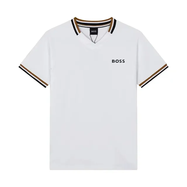 Hugo Boss V-Neck T-Shirt Taped Collar