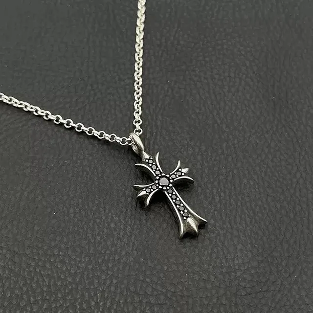 Chrome Hearts Cross Pendant Pave Black Diamond
