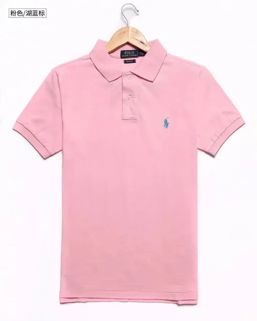 Polo Ralph Lauren Polo Shirt Pink with湖蓝标