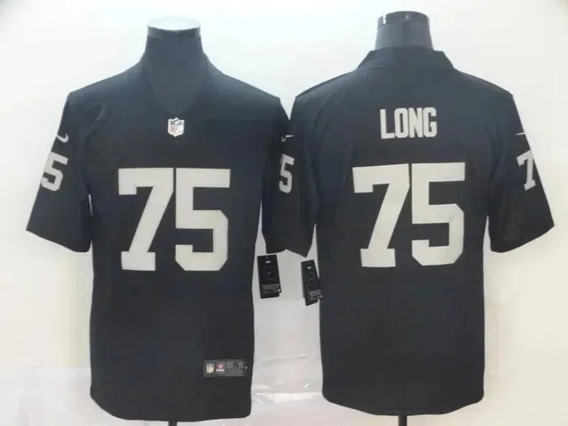 Nike NFL Game Jersey Black with White Number 75 and Name