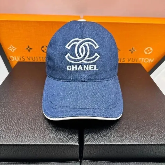 Chanel Baseball Cap Denim with CC Logo