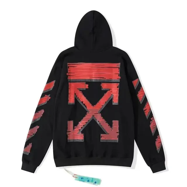 Off-White Zip-Up Hoodie Diag Arrow Print