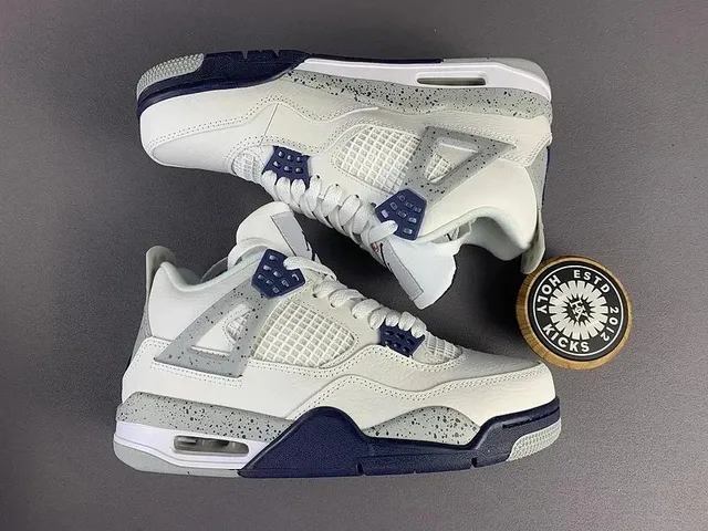 Air Jordan 4 White Navy