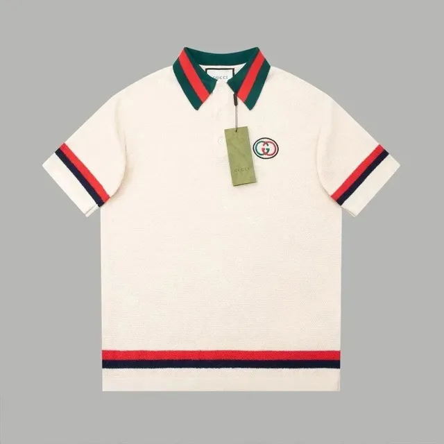 Gucci Polo Shirt Web Stripe Collar and Cuff