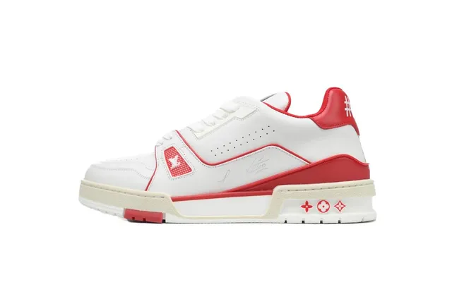 Louis Vuitton LV Trainer White Red