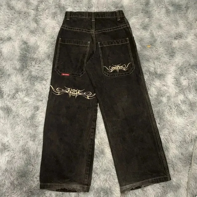 JNCO Baggy Jeans Skull Tribal Embroidery