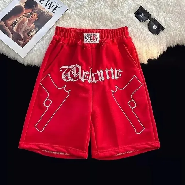 Chrome Hearts Velvet Shorts Guns Logo