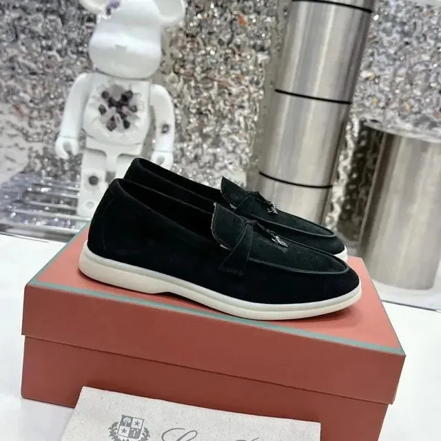 Loro Piana Loafer Suede with Logo Tab