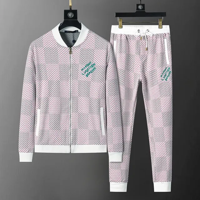 Louis Vuitton Monogram Jacquard Track Suit Pink Checkerboard