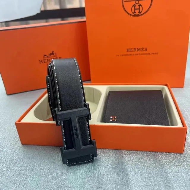 Hermès H-Buckle Belt Black Taurillon Leather