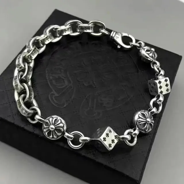 Chrome Hearts Dice Chain Bracelet Cross Motif Dice