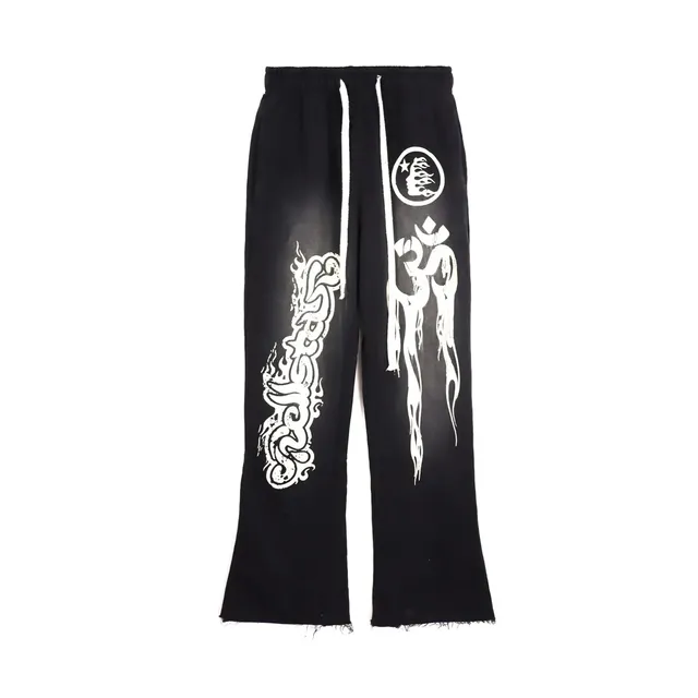 Hellstar Sweatpants Flame Logo Print
