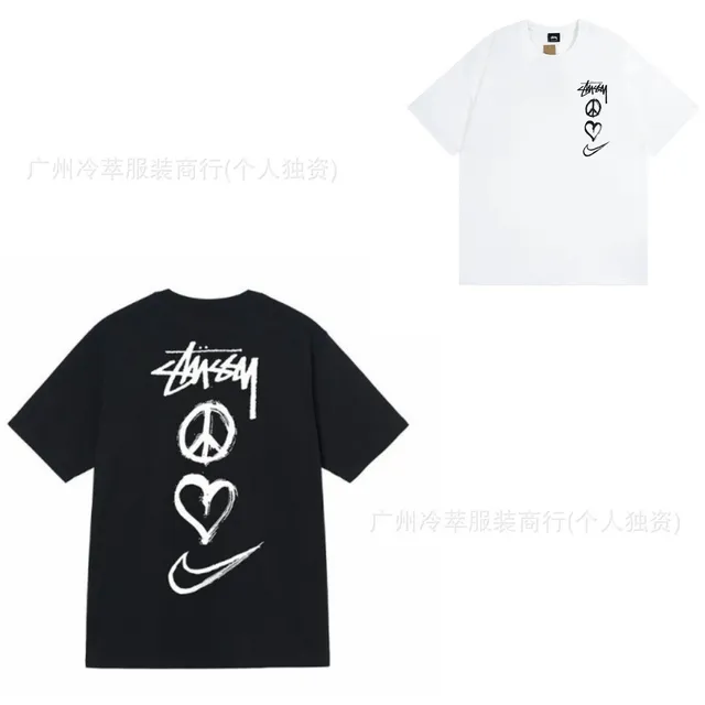 Stüssy × Nike Graphic Tee Peace Heart Swoosh