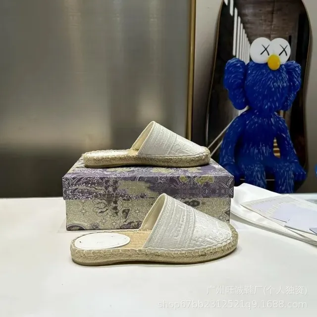 KAWS Espadrille Slipper Embroidered Linen